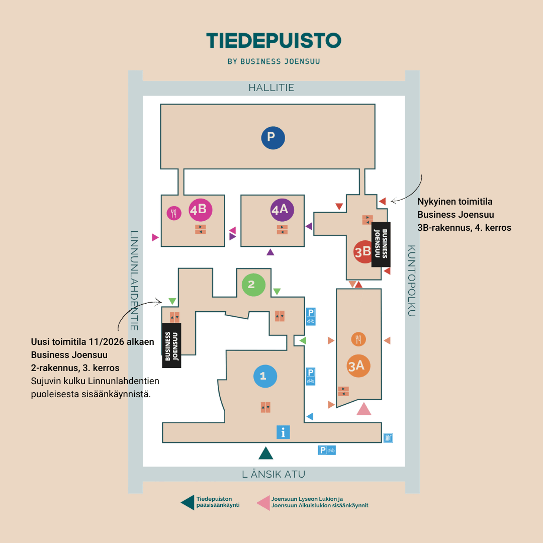 Business Joensuu muuttaa Tiedepuistossa 11/2026 - Tiedepuisto kartta Business Joensuu muuttaa Tiedepuistossa 11/2026 - Tiedepuisto kartta