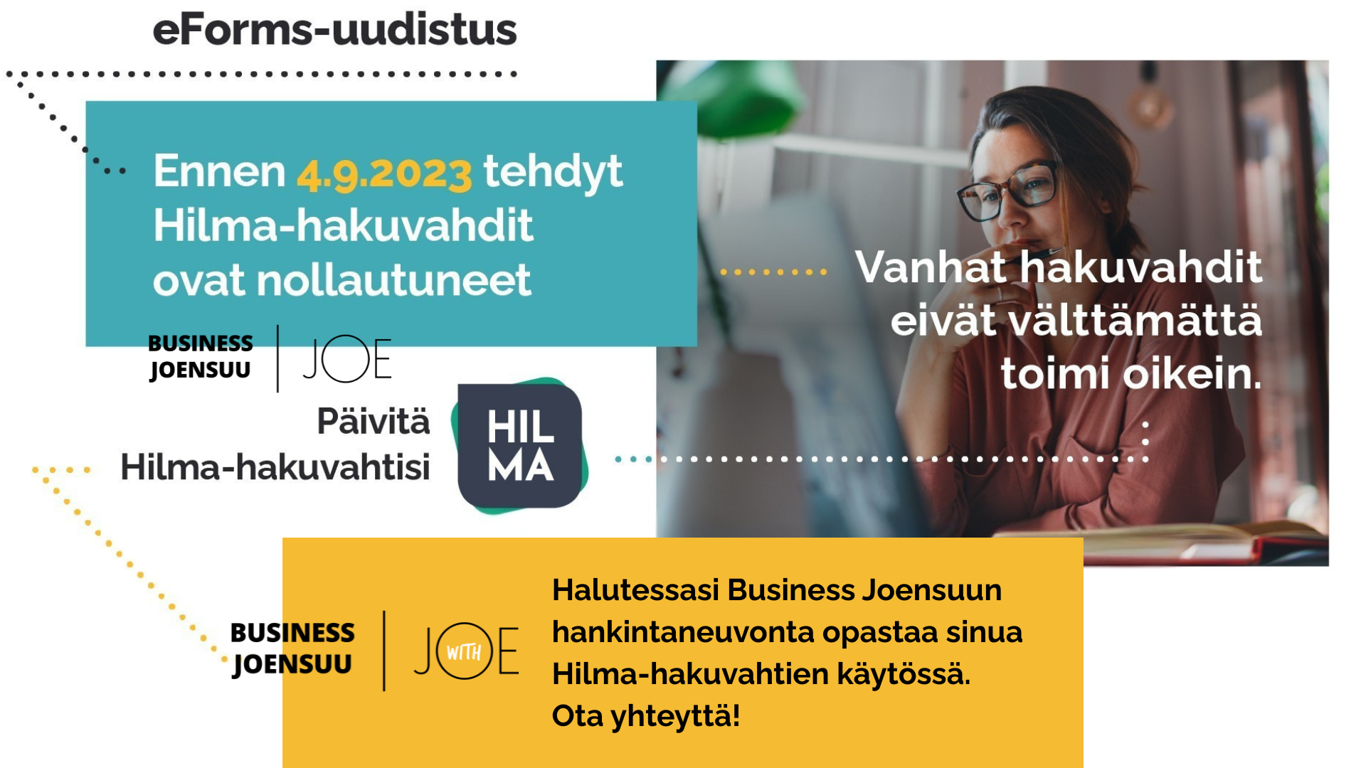 Ota Hilma-hakuvahdit käyttöön | Business Joensuun hankintaneuvonta opastaa Hilma-hakuvahtien käytössä
