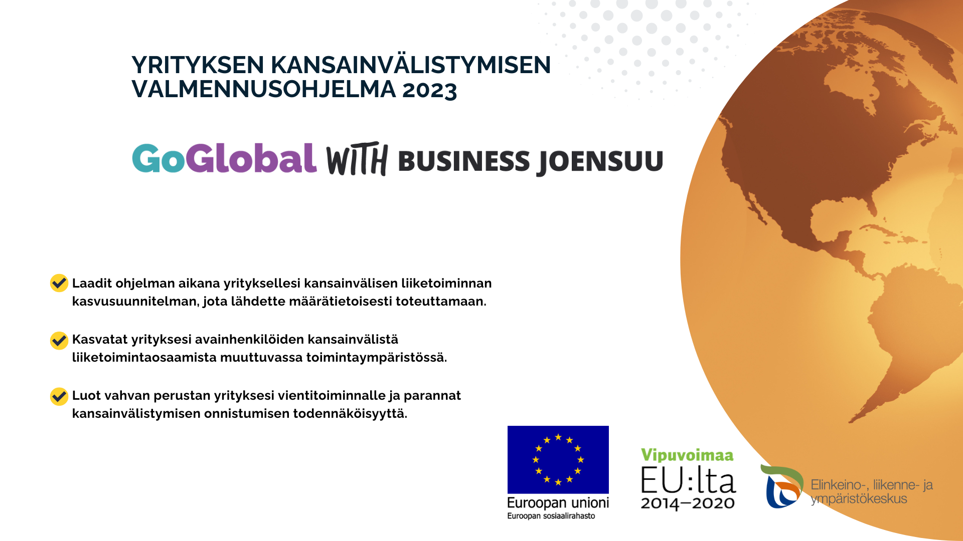 GoGlobal 2023_Yrityksen kansainvalistymisen valmennusohjelma_Business_Joensuu