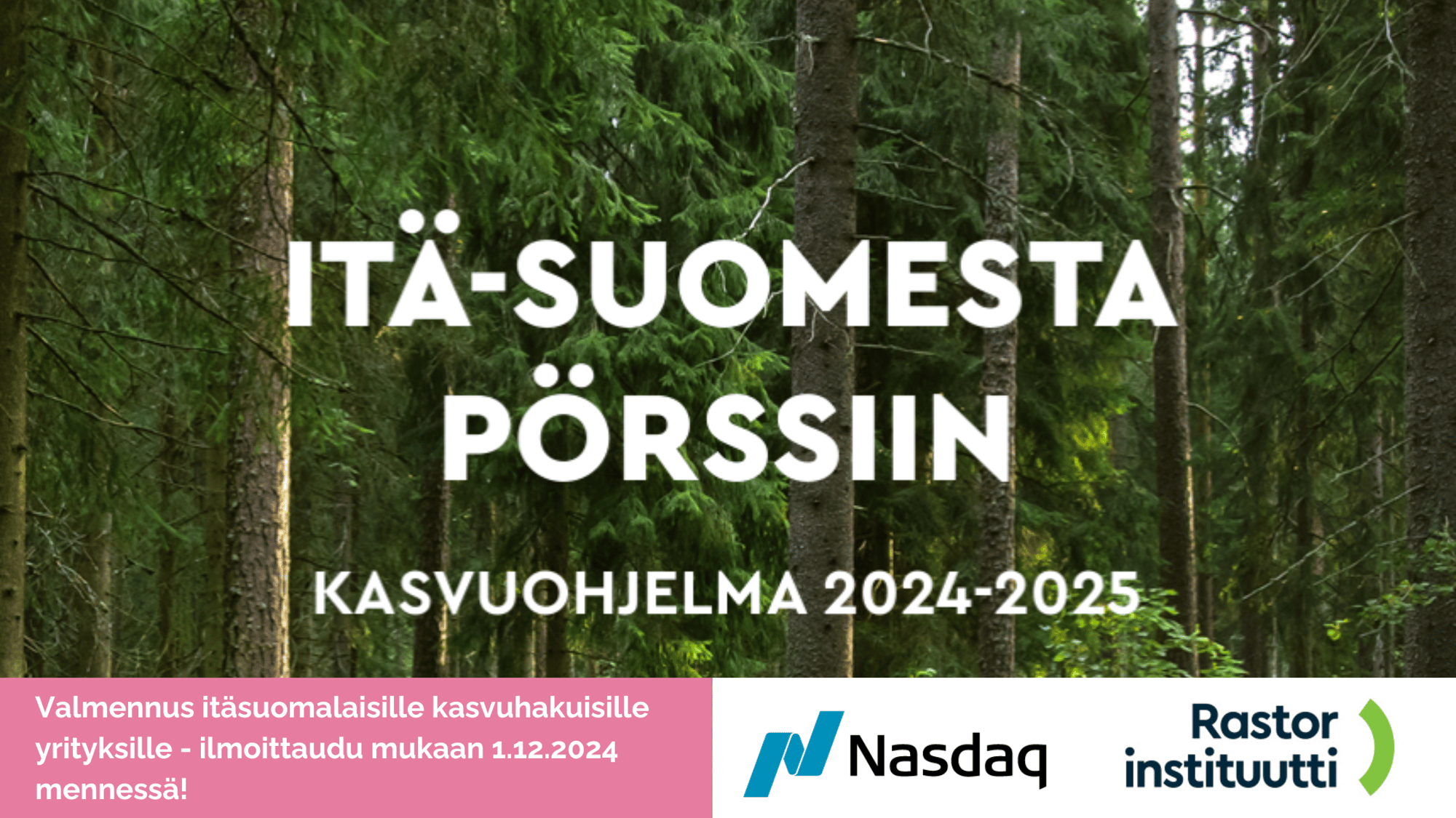 Itä-Suomesta pörssiin - kasvuohjelman banneri