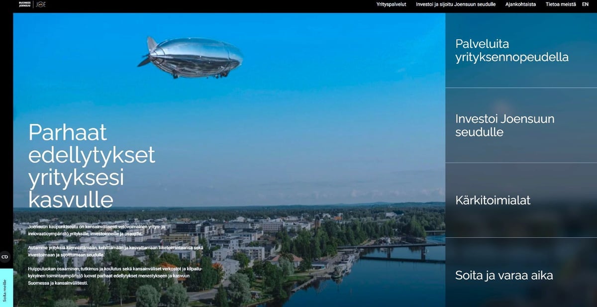 Business Joensuun verkkosivusto on uudistunut