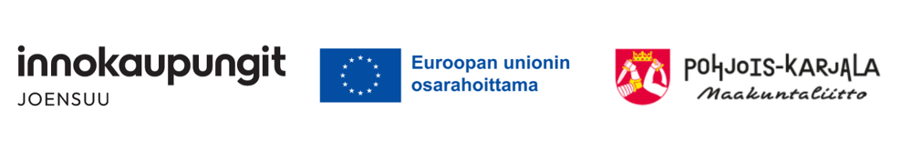 Logot Innokaupunki Joensuu Euroopan Unionin osa-rahoittama ja Pohjois-Karjalan Maakuntaliitto