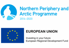 Kaksi logoa: northern Periphery and Arctic Programme 2014-2020 JA European Union Investing in the future European Regional Development Fund 