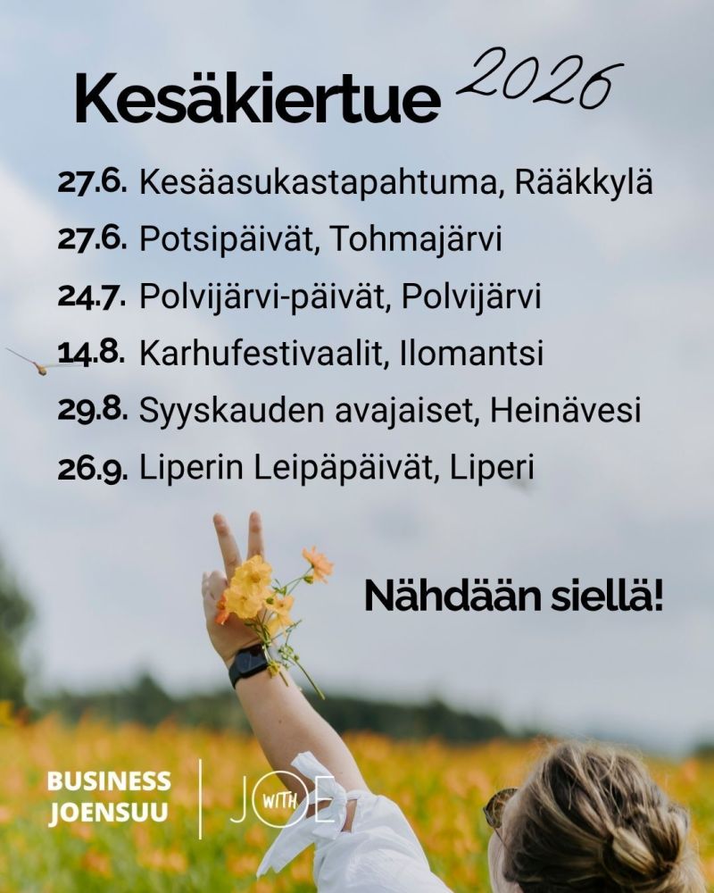 Business Joensuun kesäkiertueen tapahtumat 2026 - uutiskirje