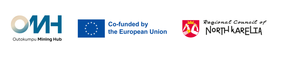 Outokumpu Mining Hub, EU:n osarahoittama ja P-K Maakuntaliitto logot
